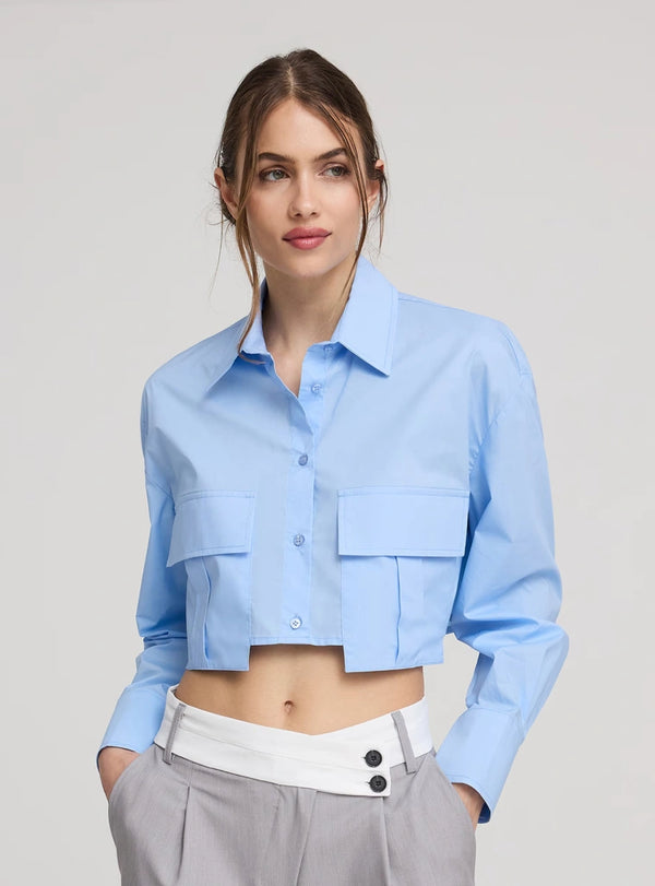 Camisa Cropped Charlotte Azul